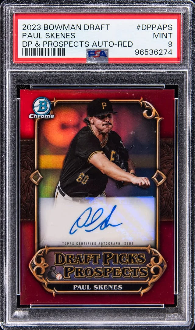 2023 Bowman Draft Picks & Prospects Paul Skenes Autographs Red #DPPA-PS card image