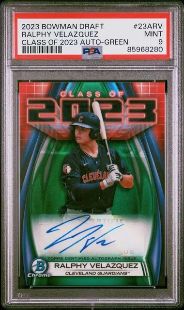 2023 Bowman Draft Ralphy Velazquez Class Of 2023 Autograph Green #23ARV card image