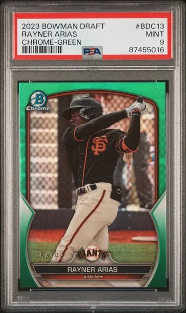 2023 Bowman Draft Rayner Arias Chrome-Green #BDC13 card image