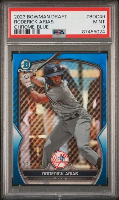 2023 Bowman Draft Roderick Arias (# 28/150) Chrome-Blue #BDC49 card image
