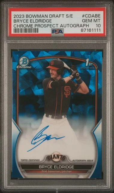 2023 Bowman Draft Sapphire Bryce Eldridge Edition Chrome Prospect Autographs #CDABE card image
