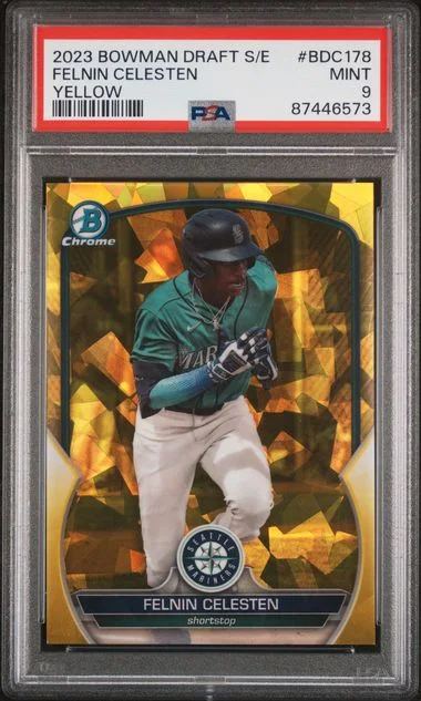 2023 Bowman Draft Sapphire Felnin Celesten Edition Yellow #BDC178 card image