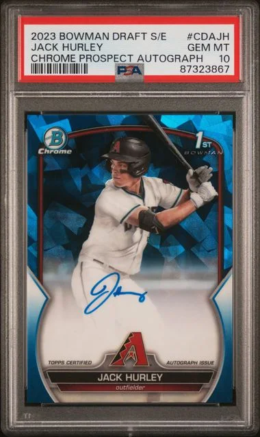 2023 Bowman Draft Sapphire Jack Hurley Edition Chrome Prospect Autographs #CDA-JH card image