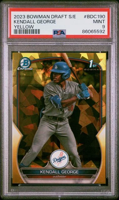 2023 Bowman Draft Sapphire Kendall George Edition Yellow #BDC190 card image