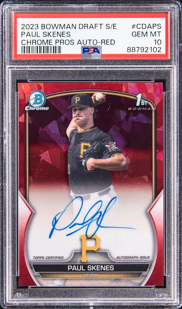 2023 Bowman Draft Sapphire Paul Skenes Edition Chrome Prospect Autographs Red #CDA-PS card image