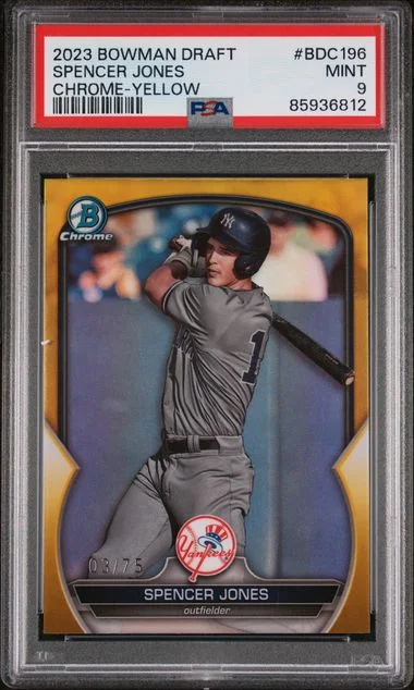 2023 Bowman Draft Spencer Jones Chrome-Yellow #BDC196 card image