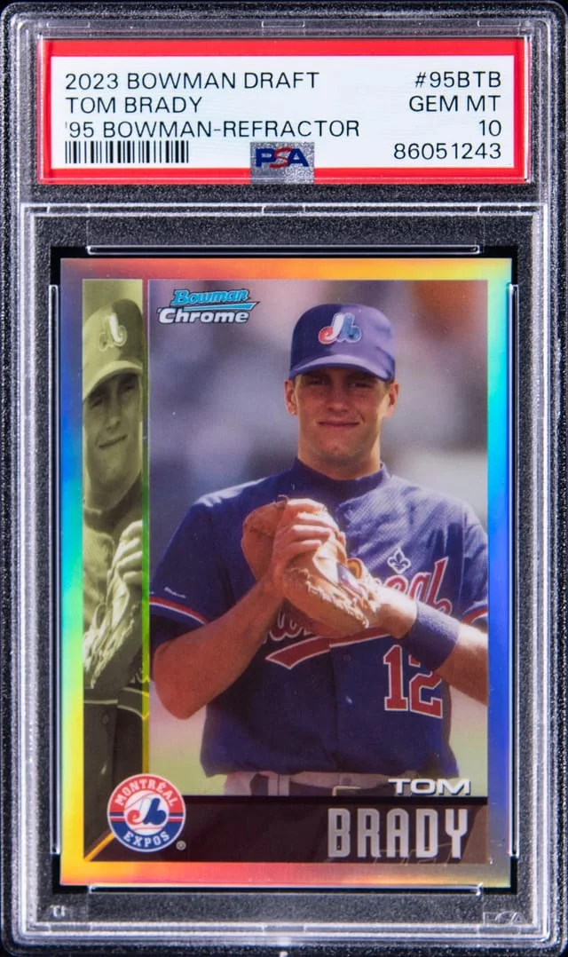 2023 Bowman Draft Tom Brady 1995 Bowman Dream Draft Picks Refractor #95BTB card image
