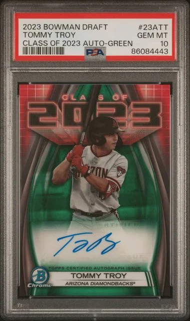 2023 Bowman Draft Tommy Troy Class Of 2023 Autograph Green #23ATT card image