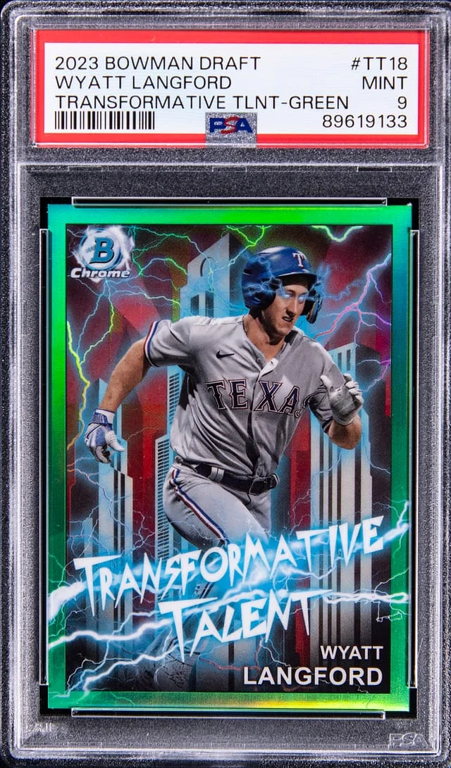 2023 Bowman Draft Wyatt Langford Transformative Talent Green #TT18 card image
