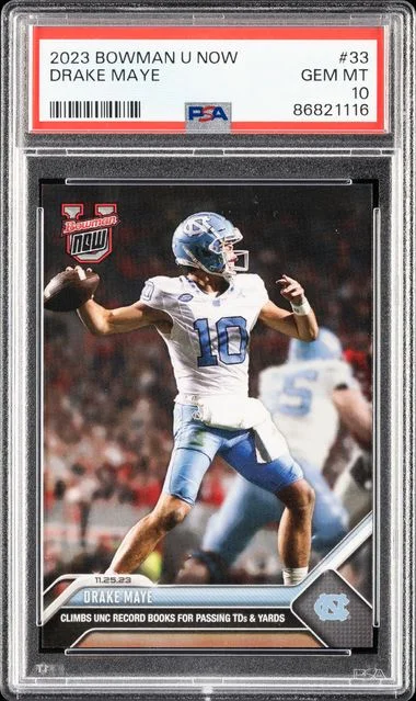 2023 Bowman Drake Maye U Now #33 card image