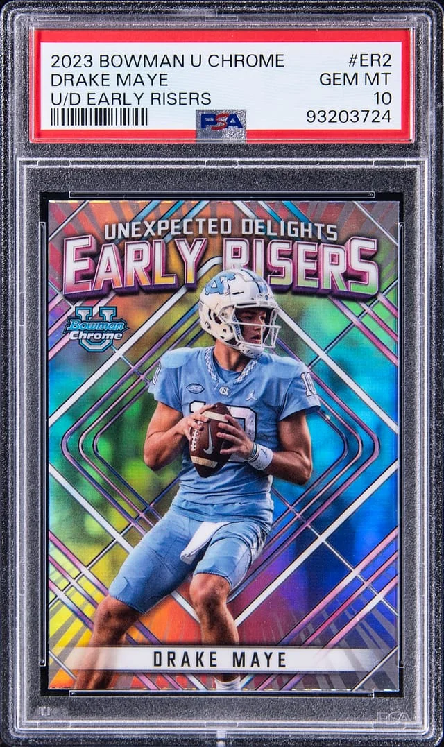 2023 Bowman Drake Maye U Chrome Unexpected Delights Early Risers #ER-2 card image