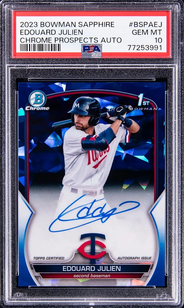 2023 Bowman Edouard Julien Sapphire Edition Chrome Prospects Autographs #BSPA-EJ card image
