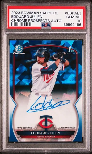 2023 Bowman Edouard Julien Sapphire Edition Chrome Prospects Autographs #BSPAEJ card image
