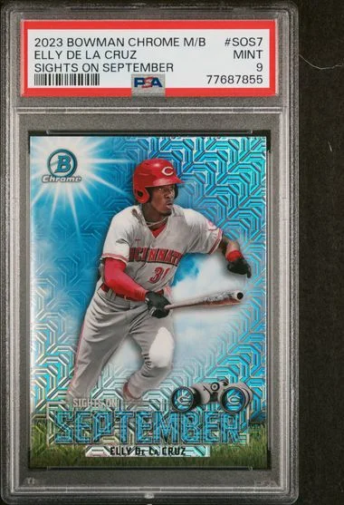 2023 Bowman Elly De La Cruz Mega Box Chrome Sights On September #Sos7 card image