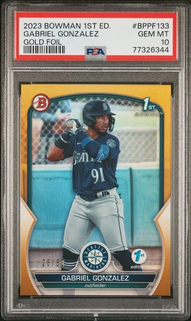 2023 Bowman Gabriel Gonzalez 1st Edition Gold Foil #Bppf133 card image