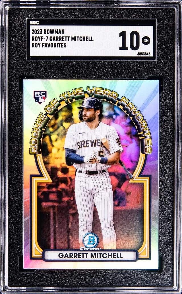 2023 Bowman Garrett Mitchell Of The Year Favorites Green Refractor #ROYF7 card image