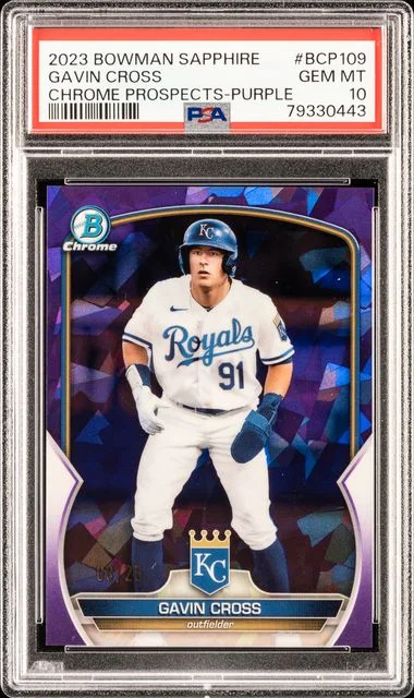 2023 Bowman Gavin Cross Sapphire Edition Chrome Prospects Purple #Bcp109 card image