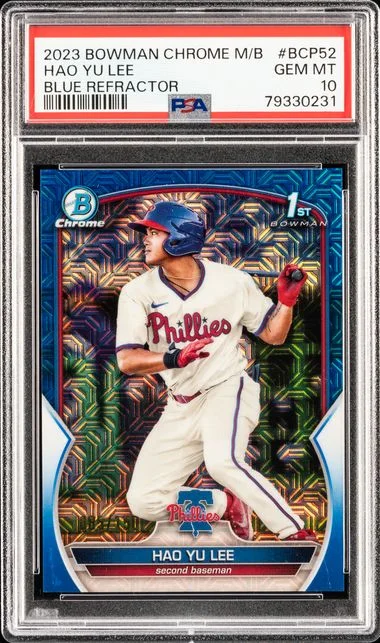 2023 Bowman Hao Yu Lee Mega Box Chrome Blue #52 card image