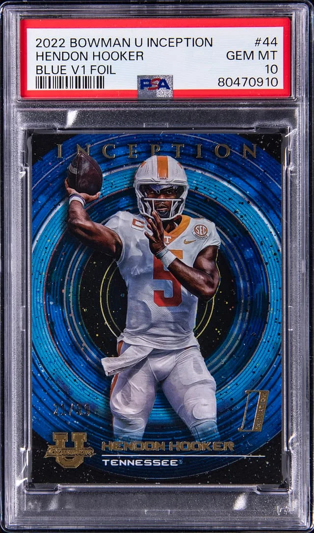 2023 Bowman Hendon Hooker Inception Blue V1 Foil #44 card image
