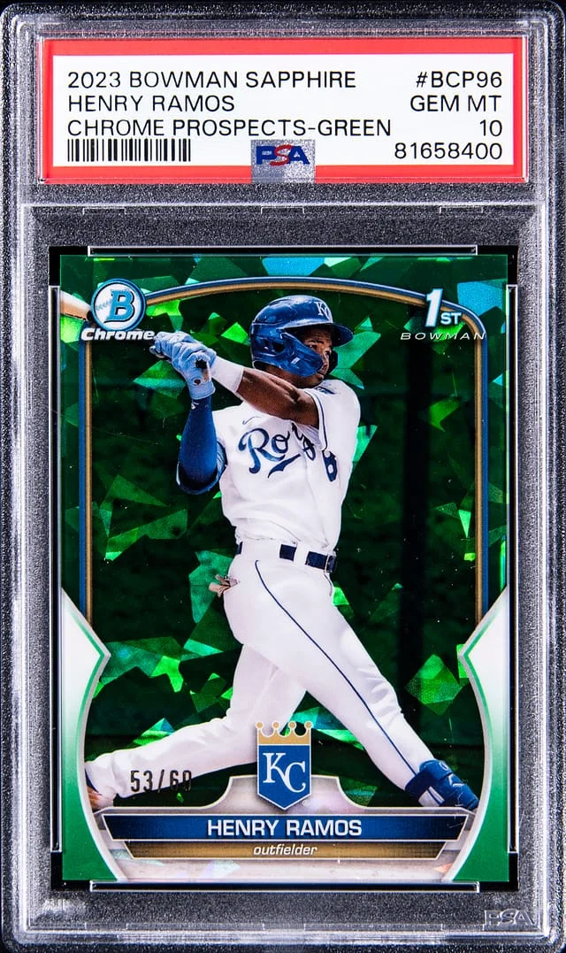 2023 Bowman Henry Ramos Sapphire Chrome Prospects Green #BCP-96 card image
