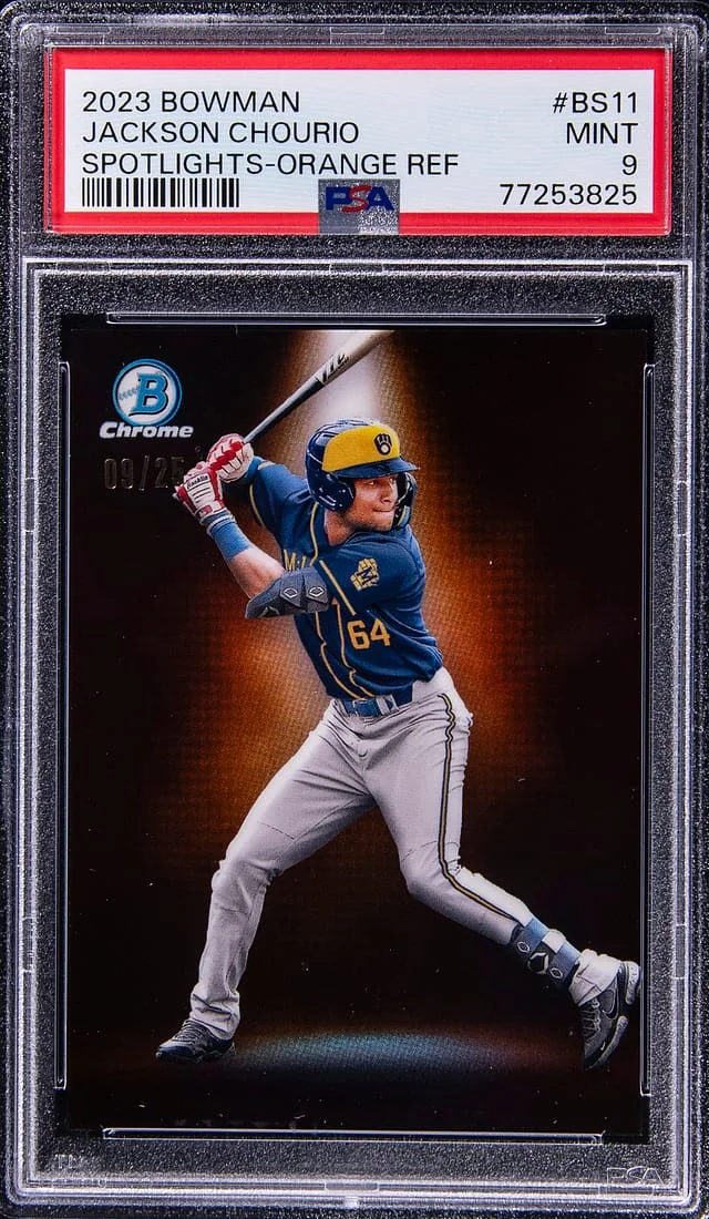 2023 Bowman Jackson Chourio Spotlights Orange Refractor #BS11 card image