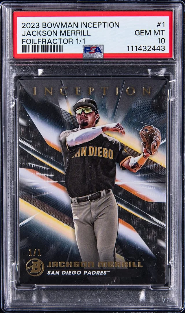 2023 Bowman Jackson Merrill Inception FoilFractor #1 card image