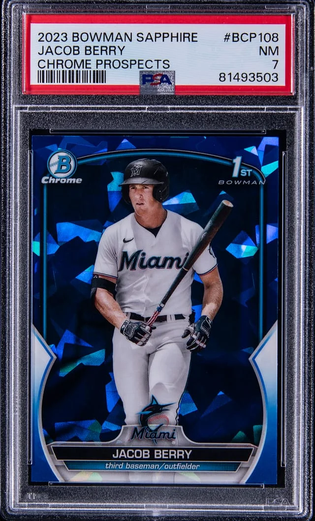2023 Bowman Jacob Berry Sapphire Edition Chrome Prospects #BCP108 card image
