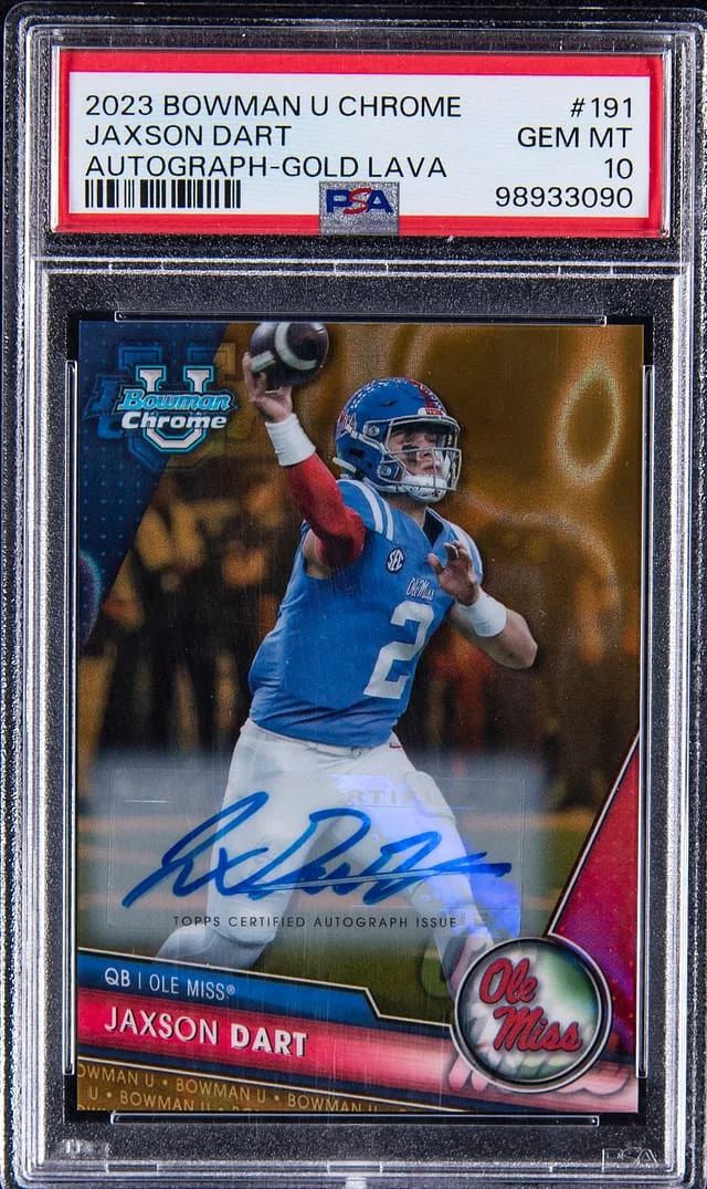 2023 Bowman Jaxson Dart U Chrome Autograph Red Shimmer #191 card image
