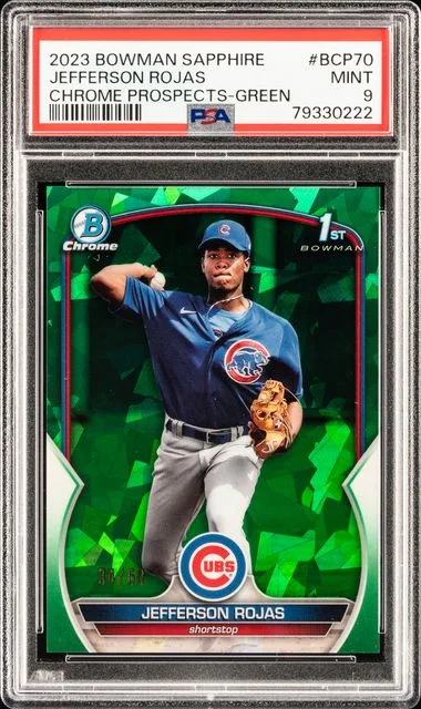 2023 Bowman Jefferson Rojas Sapphire Edition Chrome Prospects Green #Bcp70 card image