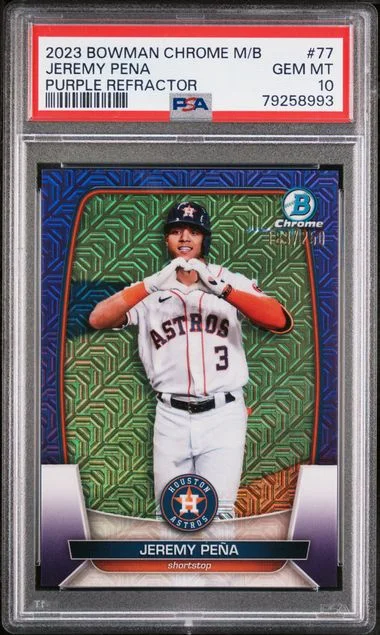 2023 Bowman Jeremy Pena Mega Box Chrome Purple Refractor #77 card image