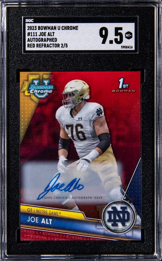 2023 Bowman Joe Alt U Chrome Autographed Red Refractor #111 card image