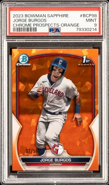 2023 Bowman Jorge Burgos Sapphire Edition Chrome Prospects Aqua Refractor #BCP-98 card image