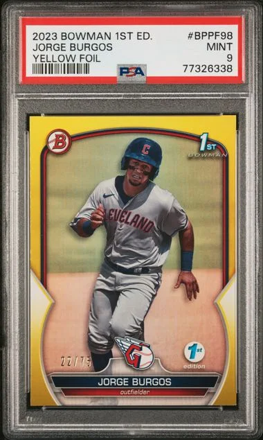 2023 Bowman Jorge Burgos 1st Edition Yellow Foil #BPPF-98 card image