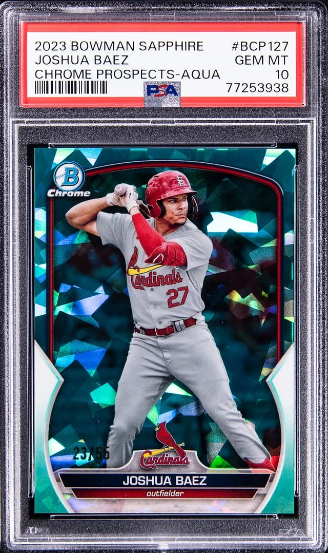 2023 Bowman Joshua Baez Sapphire Chrome Prospects Aqua #BCP127 card image