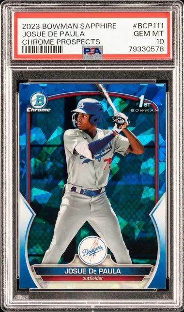 2023 Bowman Josue De Paula Sapphire Edition Chrome Prospects Red #Bcp111 card image