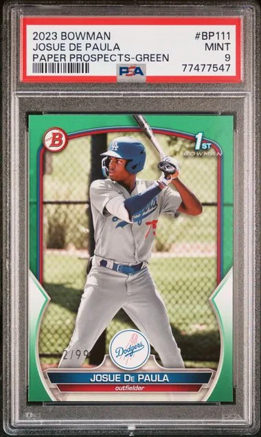 2023 Bowman Josue De Paula Paper Prospects Gold #Bp111 card image