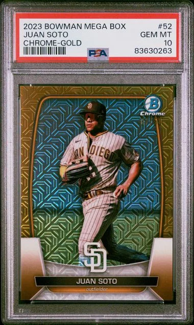 2023 Bowman Juan Soto Mega Box Chrome Gold #52 card image