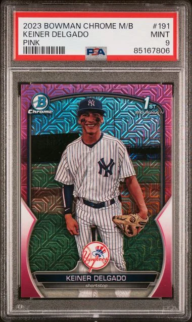 2023 Bowman Keiner Delgado Mega Box Chrome Pink #191 card image