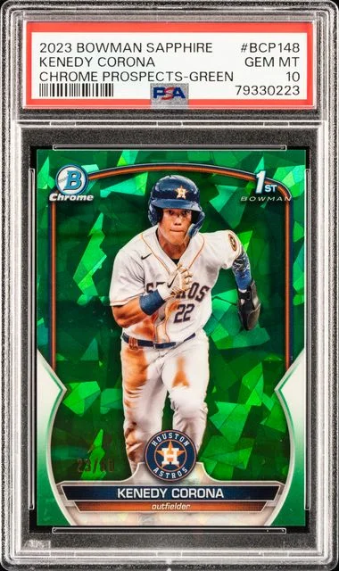 2023 Bowman Kenedy Corona Sapphire Edition Chrome Prospects Green #BCP-148 card image