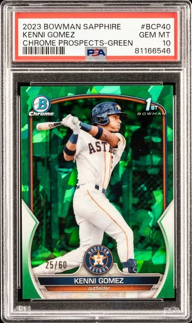 2023 Bowman Kenni Gomez Sapphire Edition Chrome Prospects Green #Bcp40 card image