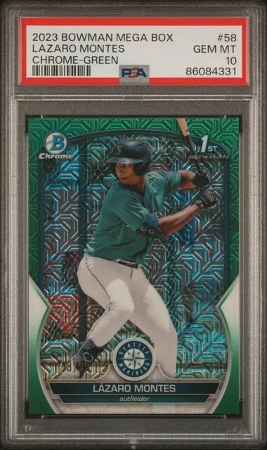 2023 Bowman Lazaro Montes Mega Box Chrome Aqua #58 card image