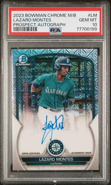 2023 Bowman Lazaro Montes Mega Box Chrome Prospect Autographs #LM card image