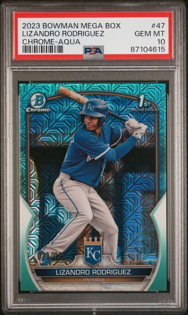 2023 Bowman Lizandro Rodriguez Mega Box Chrome Aqua #47 card image