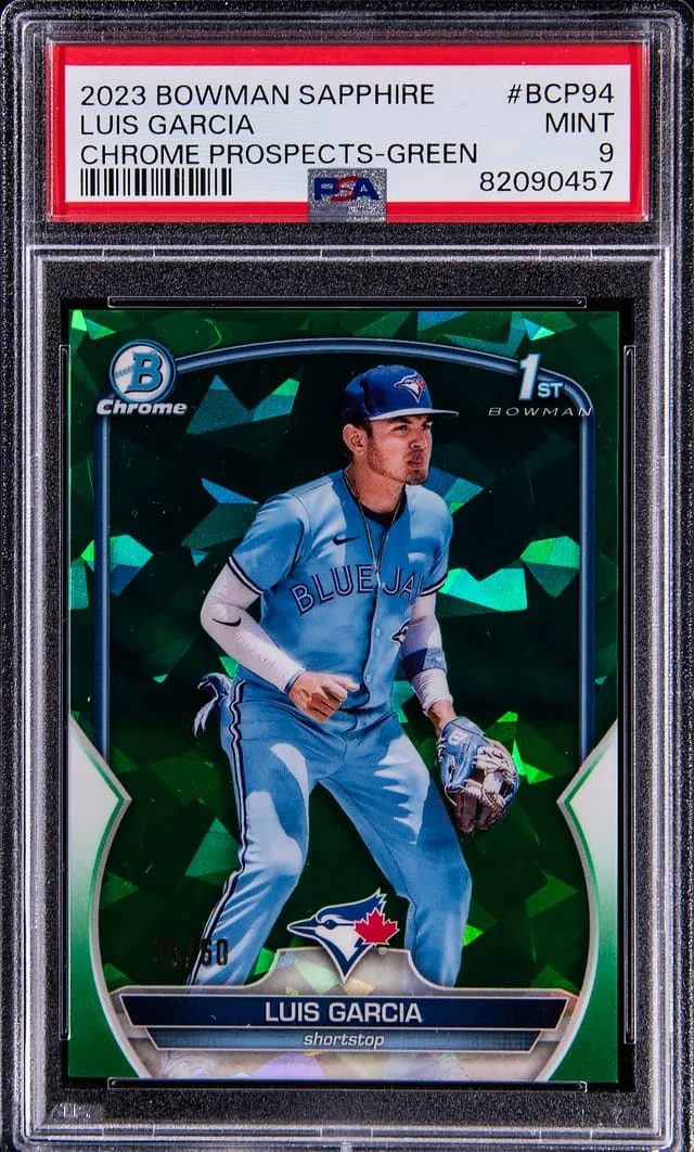 2023 Bowman Luis Garcia Sapphire Chrome Prospects Green #BCP-94 card image