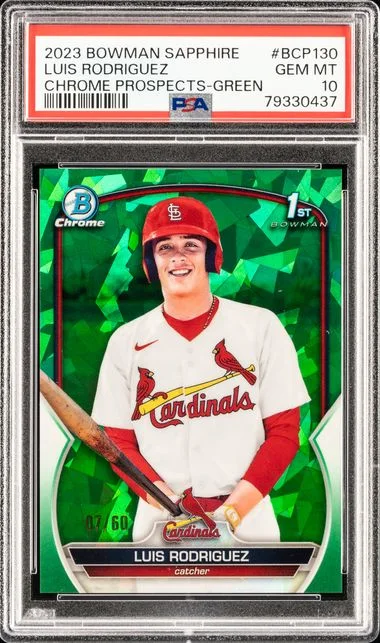 2023 Bowman Luis Rodriguez Sapphire Edition Chrome Prospects Green #Bcp130 card image