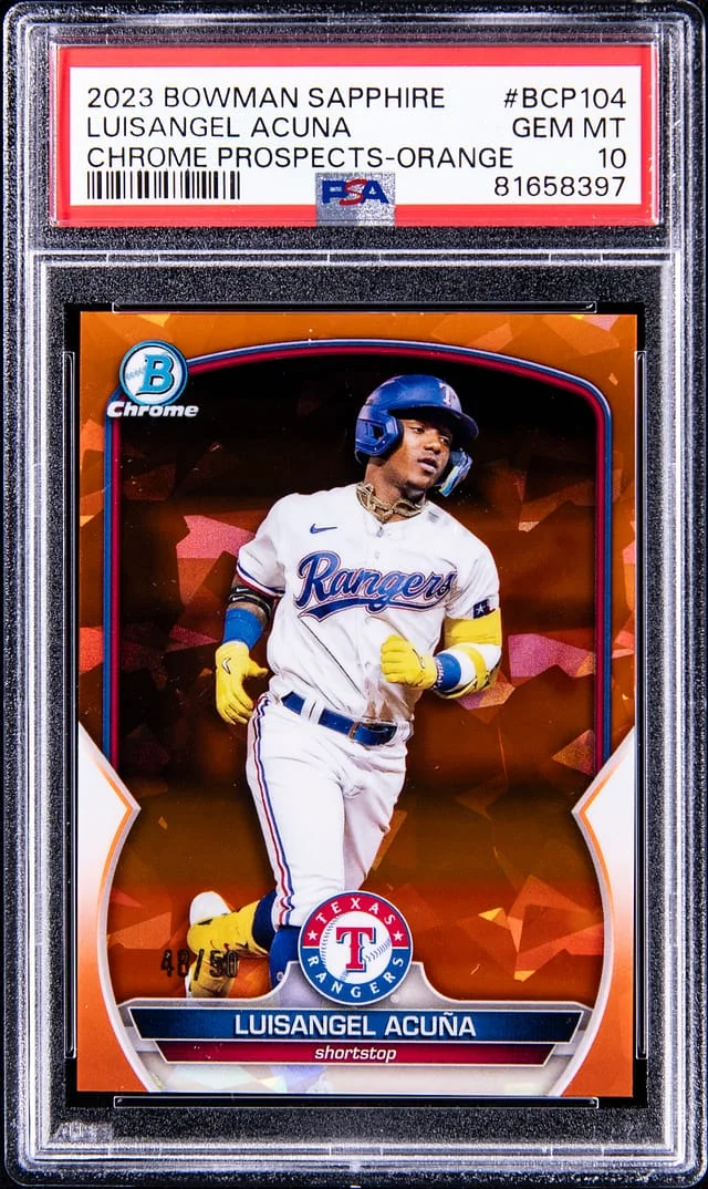 2023 Bowman Luisangel Acuna Sapphire Chrome Prospects Orange #BCP-104 card image