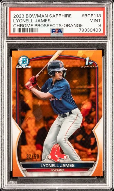 2023 Bowman Lyonell James Sapphire Edition Chrome Prospects Orange #BCP-118 card image