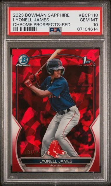 2023 Bowman Lyonell James Sapphire Edition Chrome Prospects Red #BCP118 card image
