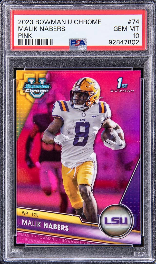2023 Bowman Malik Nabers U Chrome Pink #74 card image