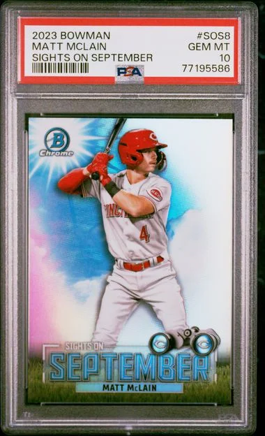 2023 Bowman Matt Mclain Sights On September Aqua Refractor #SOS8 card image